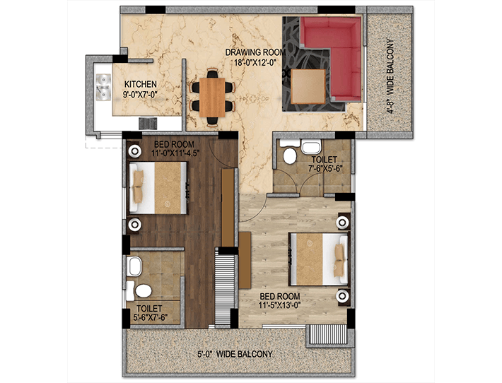 2 BHK Apartment Image